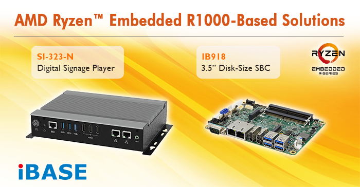 IBASE Unveils Two AMD Ryzen™ Embedded R1000-Based Solutions