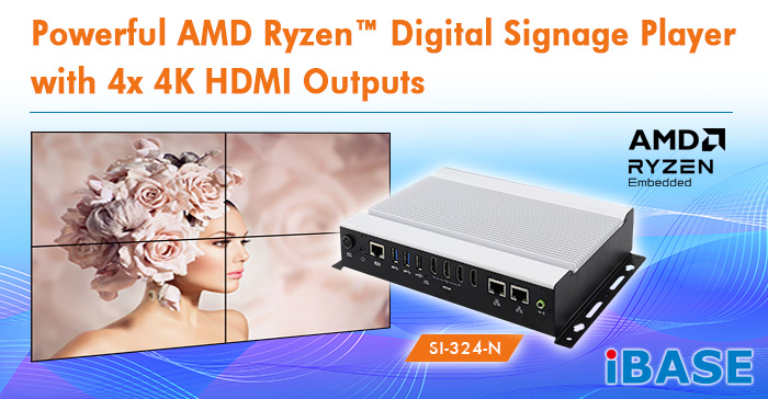 Powerful AMD Ryzen™ Digital Signage Player with 4x 4K HDMI Outputs