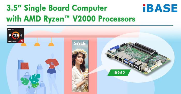 3.5” Single Board Computer with AMD Ryzen™ V2000 Processors