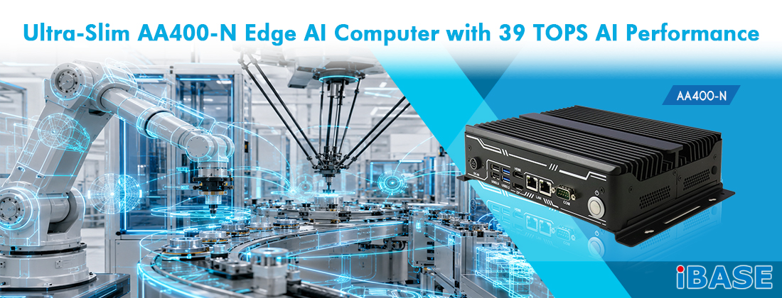 AA400-N ultra-slim fanless edge AI computer with 39 TOPS of AI performance