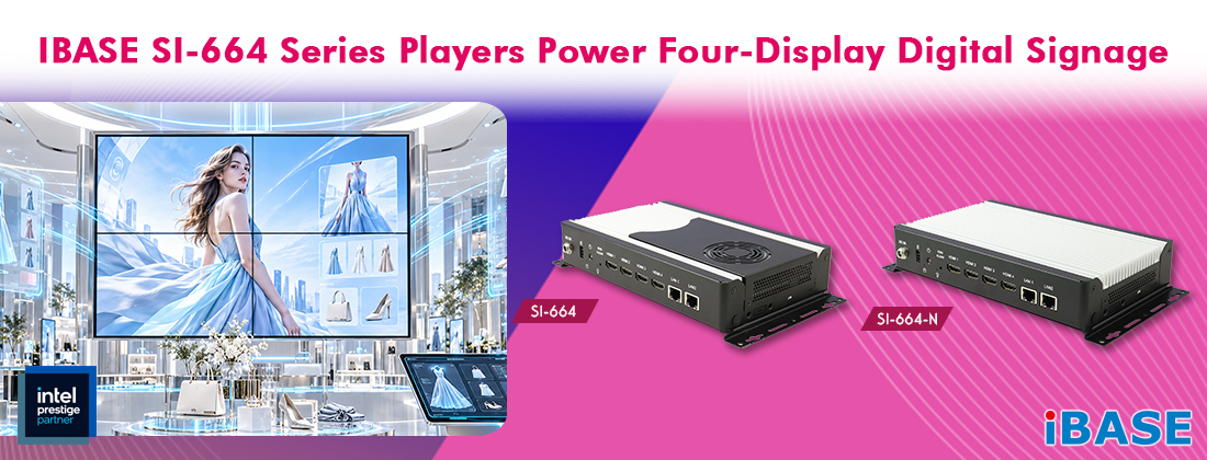 The SI-664-N is a new generation of intelligent signage player powered by Intel® Core™ Ultra 7/5 processors (Series 1).